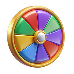 Obraz premium 3d colorful spinning wheel of fortune isolated on transparent background