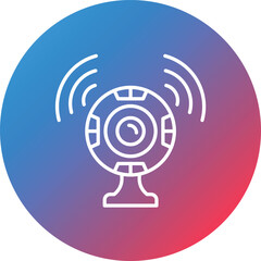 Smart Webcam Line Gradient Circle Background Icon