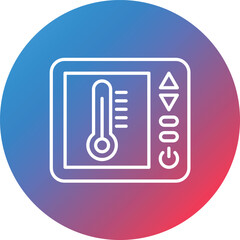 Thermostat Line Gradient Circle Background Icon