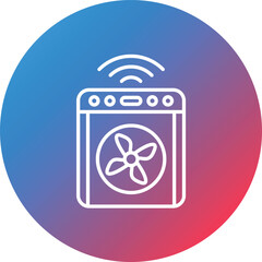 Smart Cooler Line Gradient Circle Background Icon