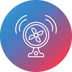 Smart Fan Line Gradient Circle Background Icon