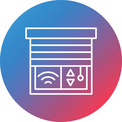 Smart Blind Line Gradient Circle Background Icon