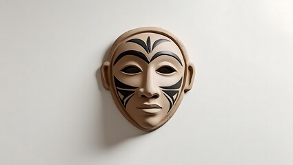 Tribal mask with black markings face cultural