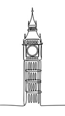 Big ben london england united kingdom clock tower landmark architecture travel destination line art drawing