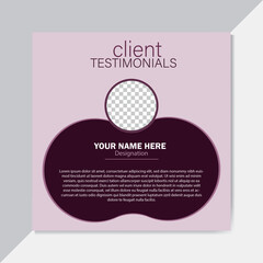 Creative and Clean Client Testimonial design Template.

