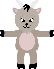 Goat ,, cute, Cut file, laser cut, Cricut, silhouette, paper, felt, foam, fabric, school, decoration, animal, illustration, art, farm, funny, character, book