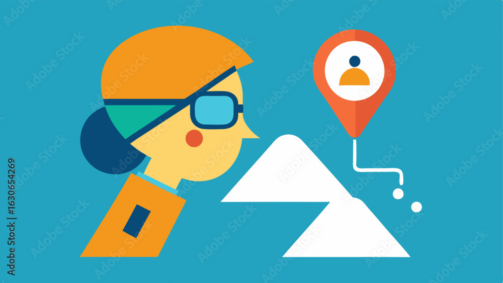 Poster activity tracking a view of a person hiking where the glasses display a map overlay with the trail r