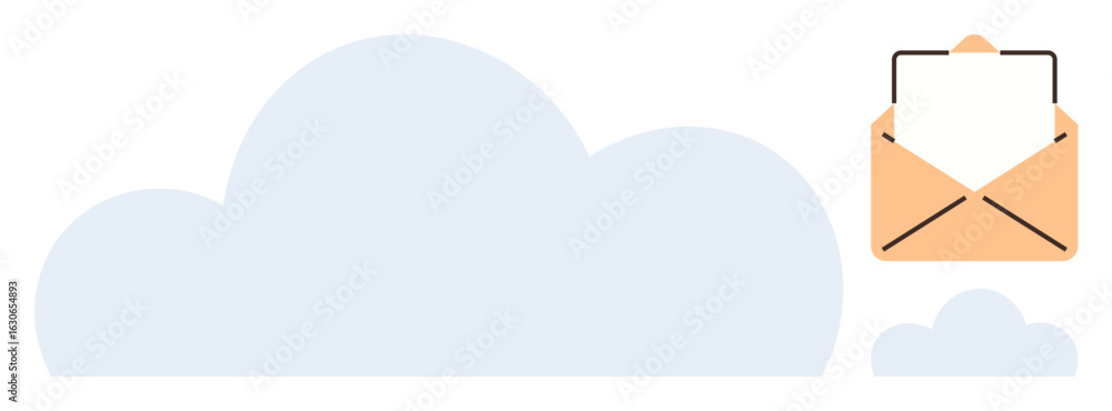 Aufkleber large cloud with an open envelope containing a letter, symbolizing digital storage and messaging. id