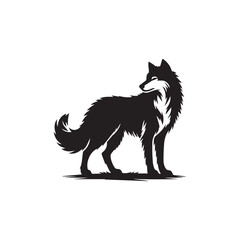 Wolf silhouette vector illustration on white background