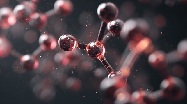 red molecules floating in space - Powered by Adobe