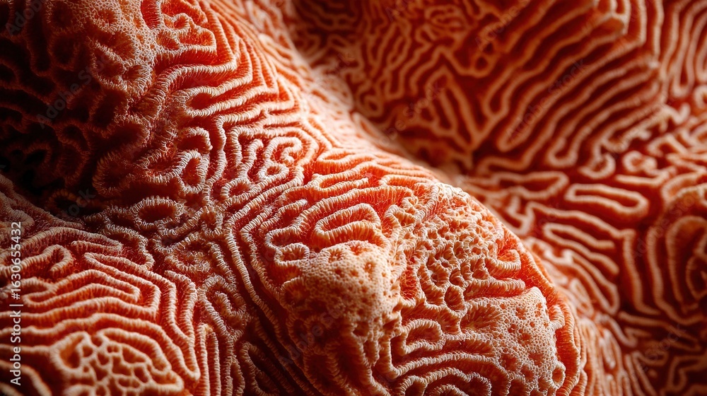 Poster a close-up of a coral with a pattern of coral polyps on its surface
