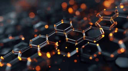 glowing hexagonal network structure