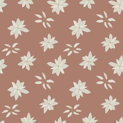 Elegant white magnolia blooming flowers seamless pattern, floral background