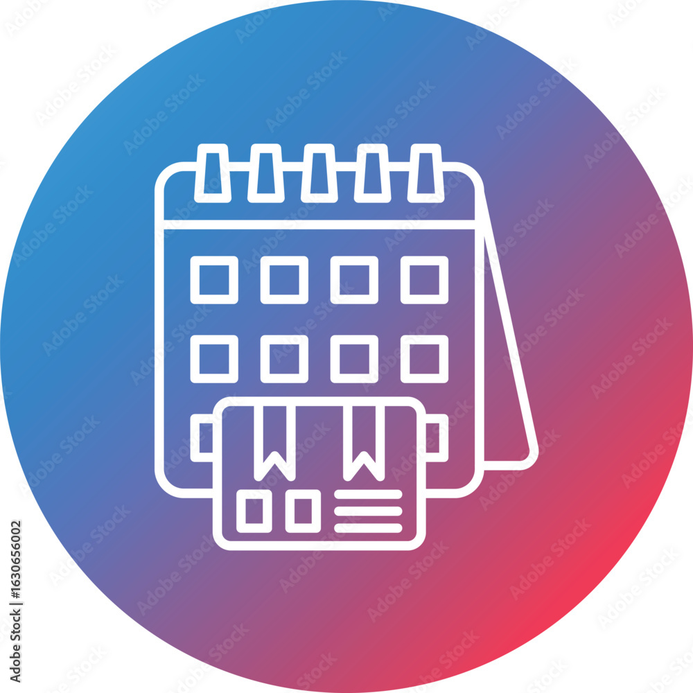 Poster delivery schedule line gradient circle background icon