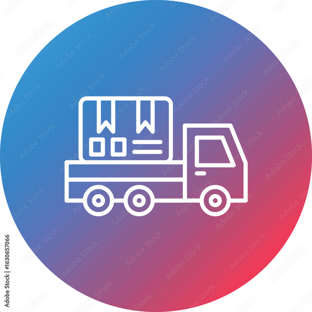 Poster Freight Line Gradient Circle Background Icon