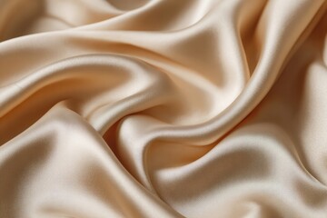 Obraz premium Soft, flowing champagne-colored silk drapes