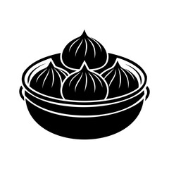 Steamed Dumplings in a Bowl Delicious Asian Food Illustration