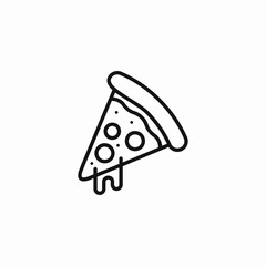 delicious pizza slice icon sign vector