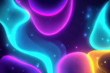 psychedelic liquid shapes and neon light retro background
