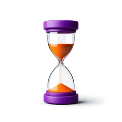 Hourglass sand timer time management deadline countdown purple orange isolated design