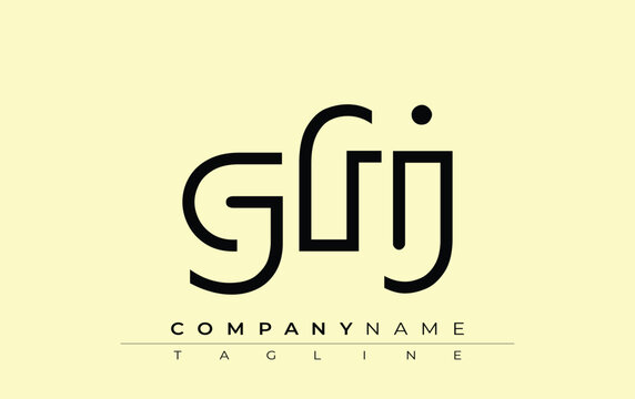 GFJ abstract letter design. Modern Business Logo Design With Abstract Typography and Contemporary Style