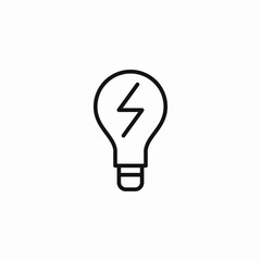 lightbulb with lightning bolt icon sign vector