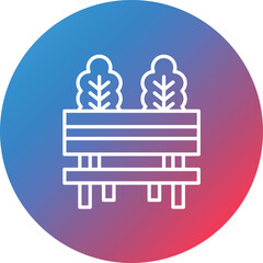Autumn Bench Line Gradient Circle Background Icon