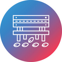 Autumn Bench Line Gradient Circle Background Icon