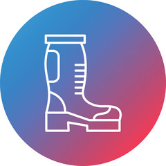 Autumn Boots Line Gradient Circle Background Icon