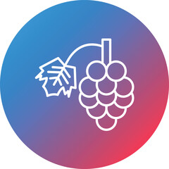 Berries Line Gradient Circle Background Icon