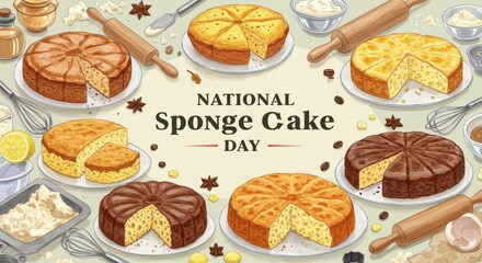 Celebrate National Sponge Cake Day with delicious homemade cakes and baking essentials