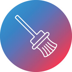 Broom Line Gradient Circle Background Icon