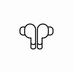 wireless earbuds audio icon sign vector