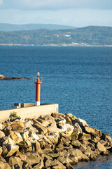 Coastal Landscape with a Beacon and Distant Mountains, Seascape.