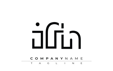 IFH abstract letter design. Modern Business Logo Design With Abstract Typography and Contemporary Style