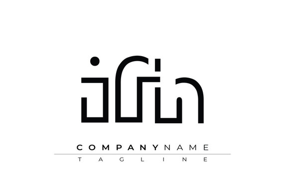 IFH abstract letter design. Modern Business Logo Design With Abstract Typography and Contemporary Style