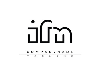 Naklejka premium IFM abstract letter design. Modern Business Logo Design With Abstract Typography and Contemporary Style