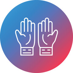 Gloves Line Gradient Circle Background Icon