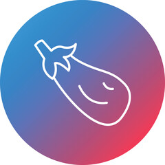 Eggplant Line Gradient Circle Background Icon