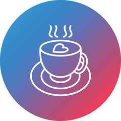 Hot Drink Line Gradient Circle Background Icon