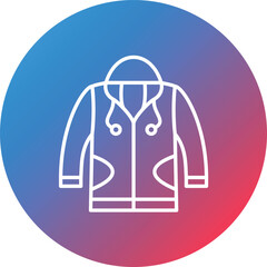 Hoodie Line Gradient Circle Background Icon