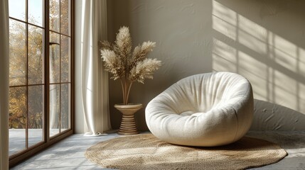 Living room with leather armchair