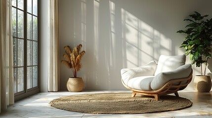 Living room with leather armchair