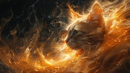 Molten filigree cat spatial concept art