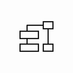 connected boxes diagram icon sign vector