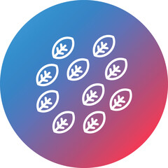 Leaves Line Gradient Circle Background Icon