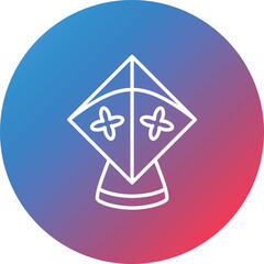 Kite Line Gradient Circle Background Icon