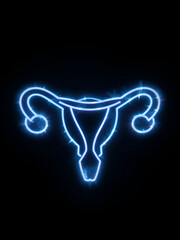 Glowing neon Urinary icon isolated on black background. HD Video motion graphic animation