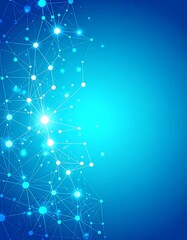 Abstract network graphic, vibrant blue