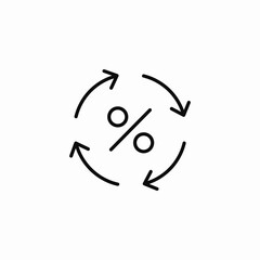 percentage refresh arrows icon sign vector